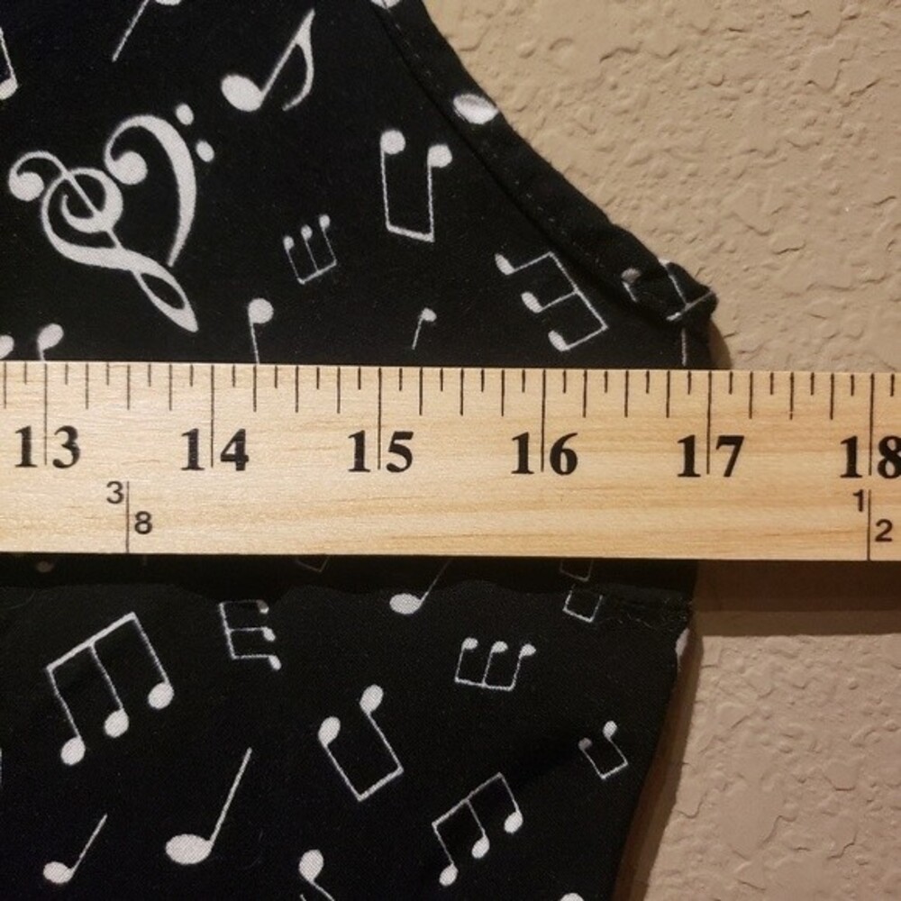 Hot Topic Fit and Flare Black White Music Note Dress Size Small - Picture 6 of 7